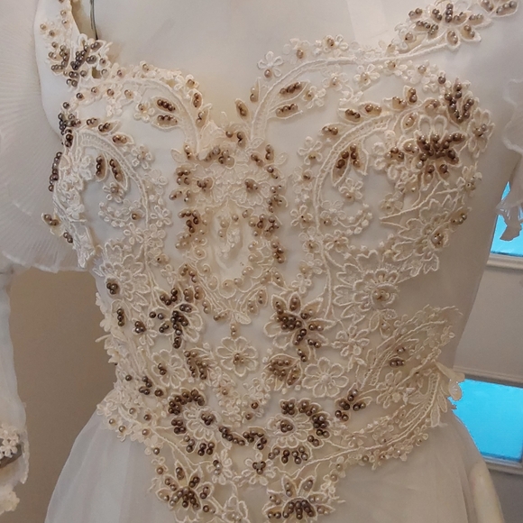 Vintage UNION MADE LACE BRIDAL SIZE 4-6 - Picture 7 of 16